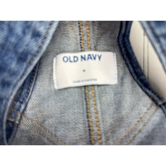 Old Navy Size 4 Womens Overalls Denim Jean Med Wash Stretch Skinny Ankle - Picture 2 of 3